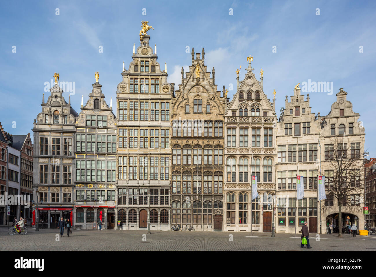 Guild houses, grote markt, Antwerpen, Belgium Stock Photo