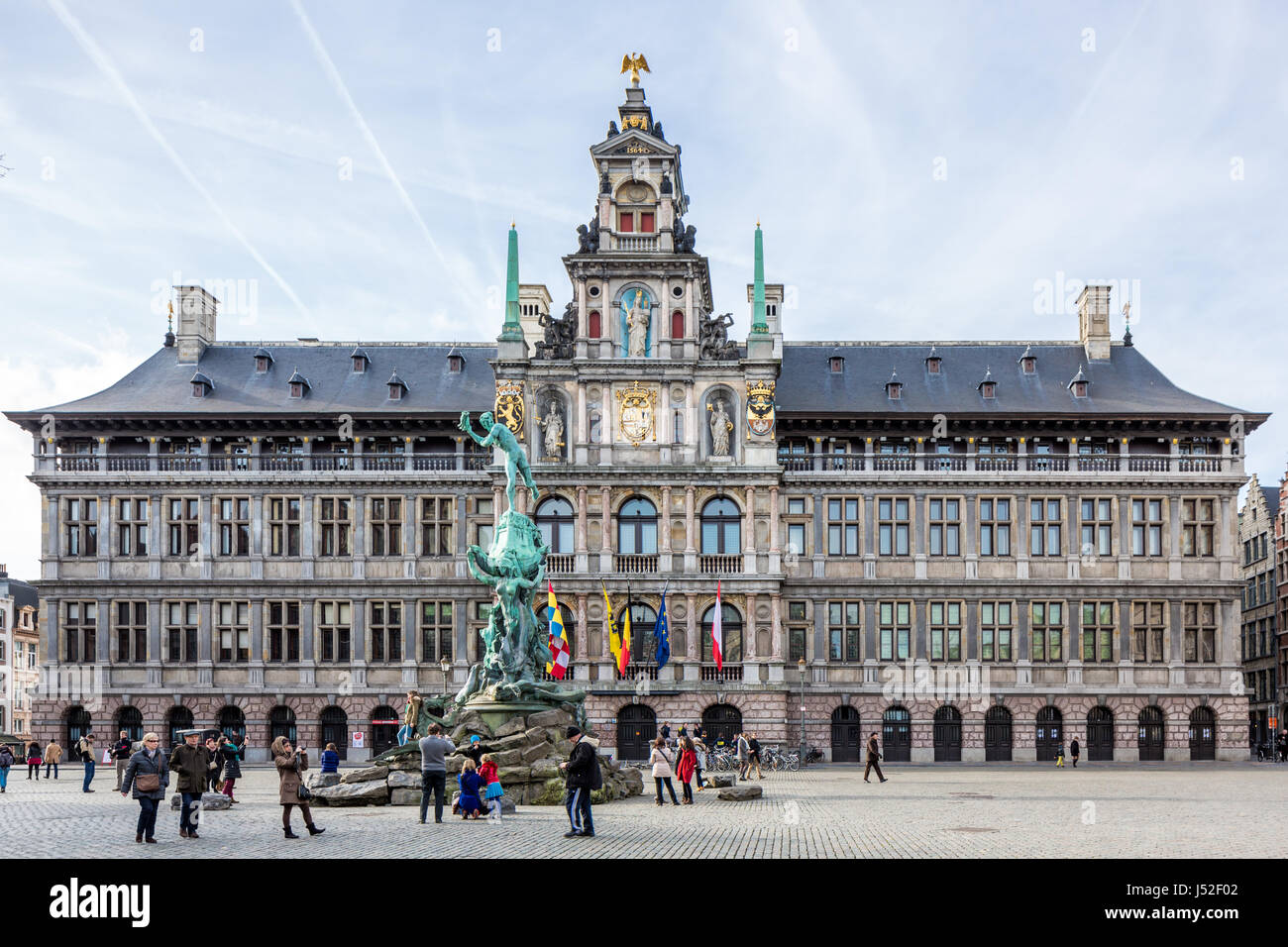 City hall, Grote markt, Antwerpen, Belgium Stock Photo