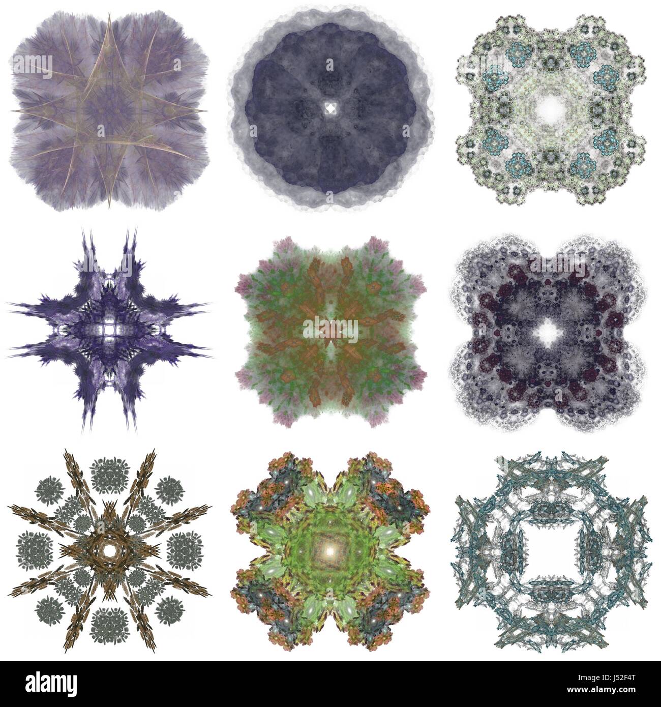 Set of different colored patterns on an abstract fractal Stock Photo ...