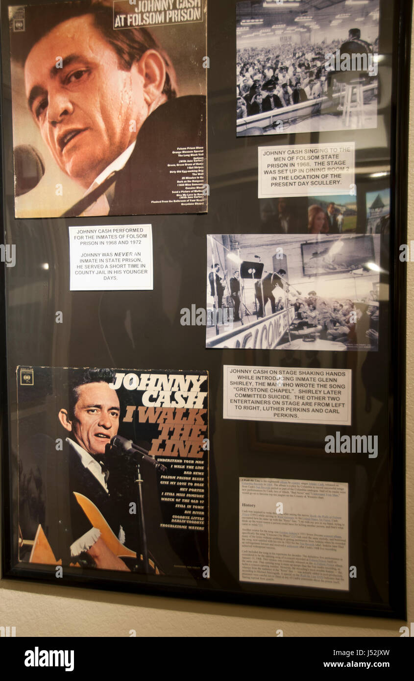 Johnny Cash memorabilia at the Big House Prison Museum Stock Photo