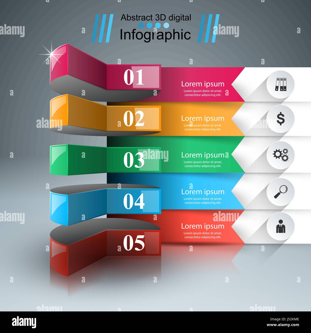 Abstract 3D digital illustration Infographic Stock Vector Image & Art ...