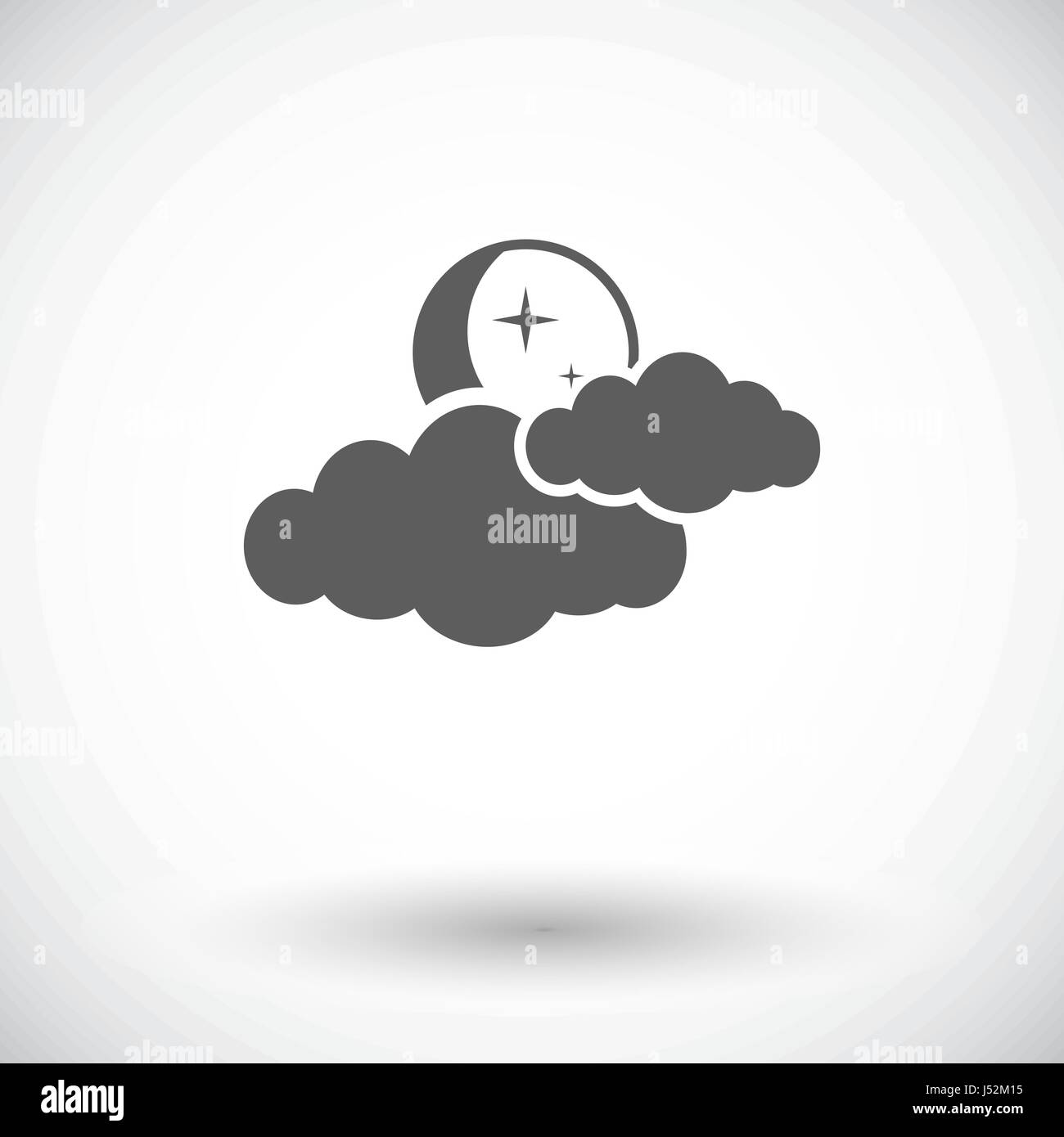 Night sky. Single flat icon on white background. Vector illustration ...