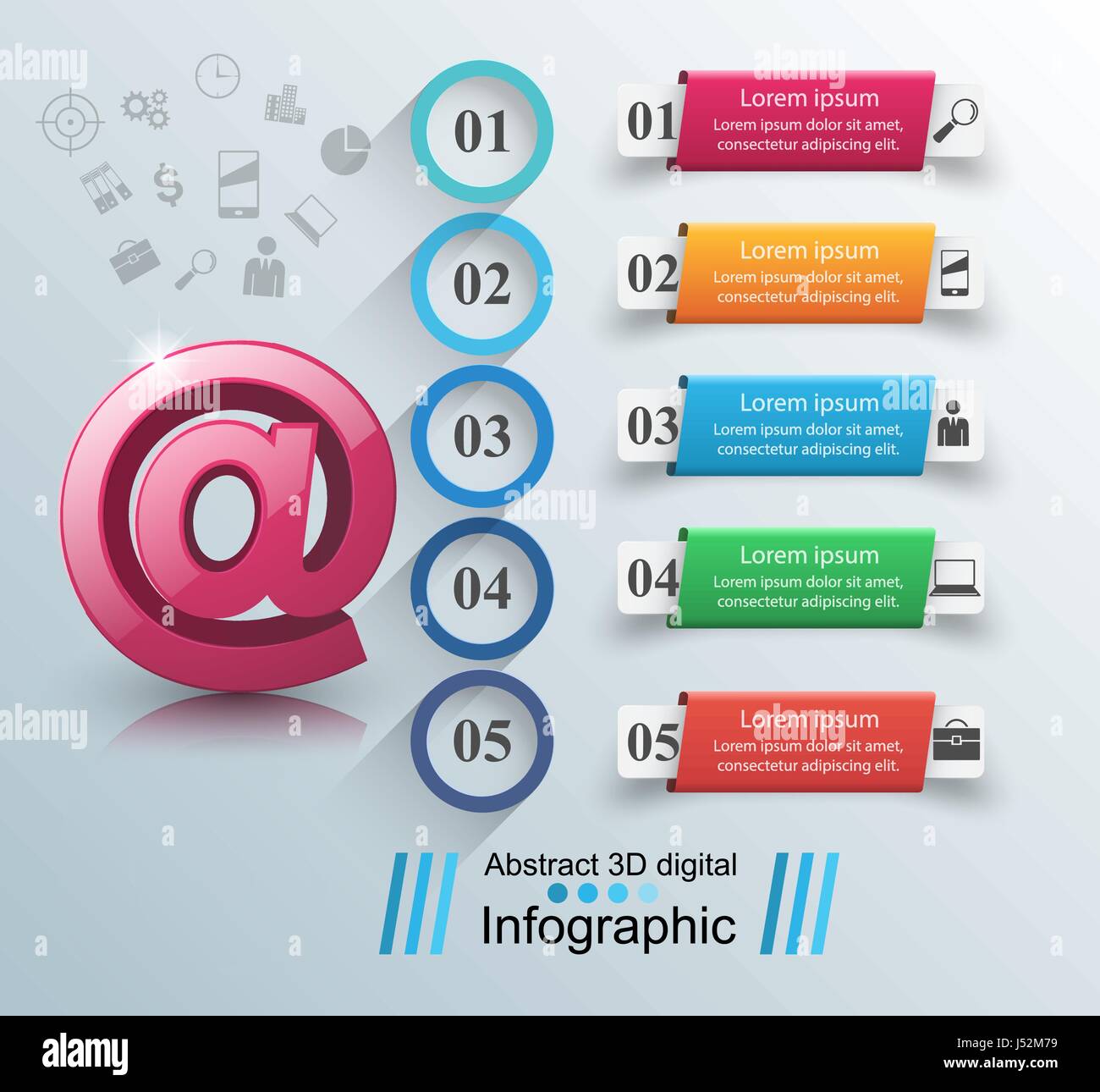 Email and mail icon. Abstract 3D Infographic Stock Vector Image & Art ...