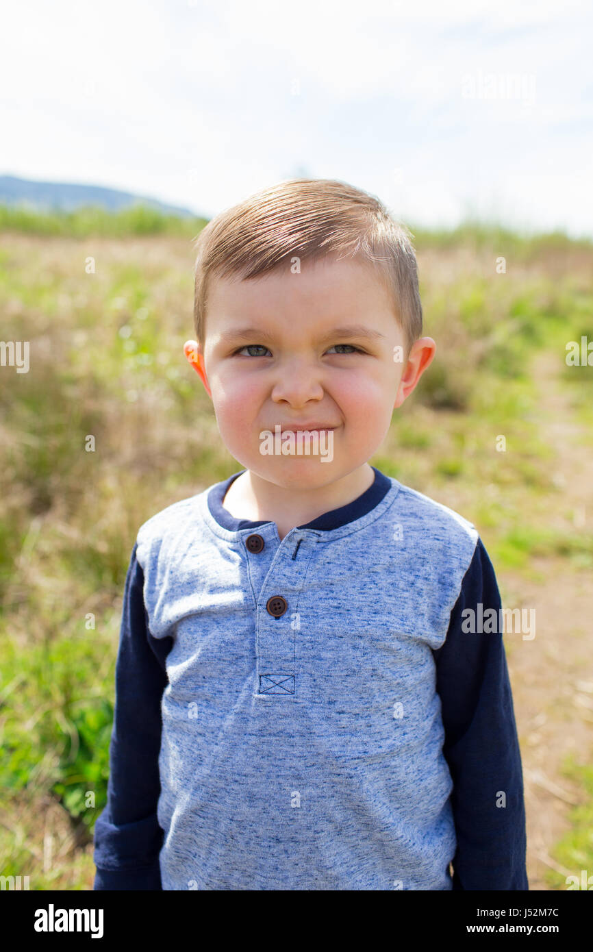 Lifestyle Portrait Young Boy Outdoors Stock Photo - Alamy