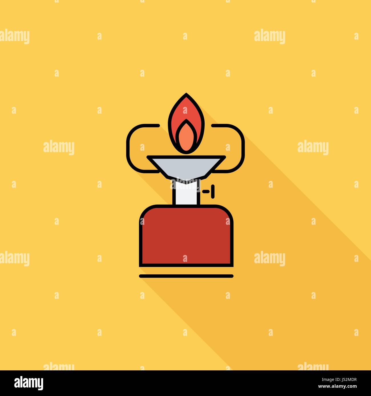 Camping stove icon. Flat vector related icon with long shadow for web and mobile applications. It can be used as - logo, pictogram, icon, infographic  Stock Vector