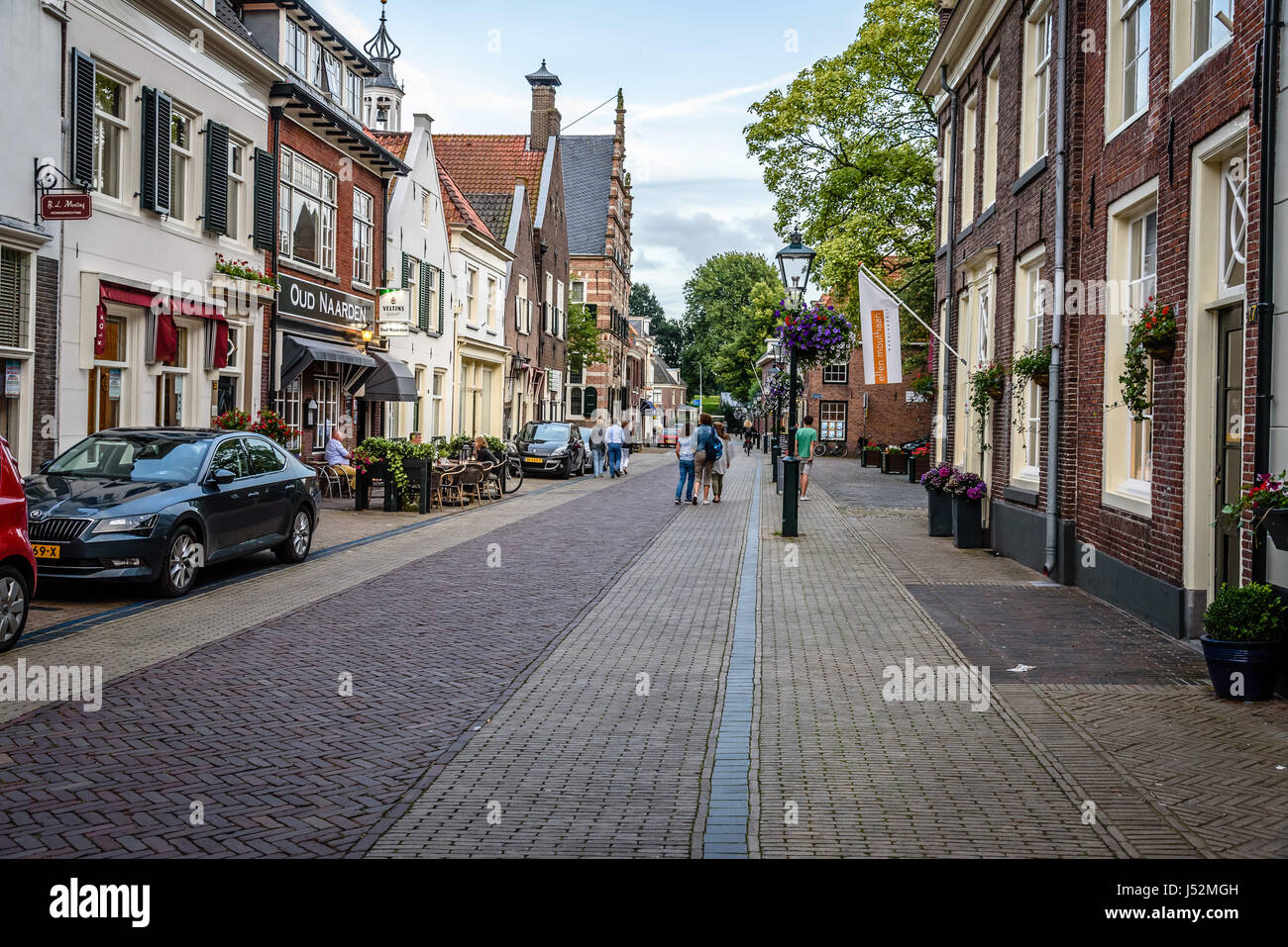 Naarden, Netherlands August 5, 2016 Picturesque street in Naarden