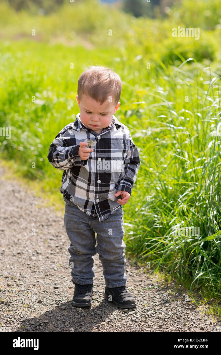 Lifestyle Portrait Young Boy Outdoors Stock Photo - Alamy