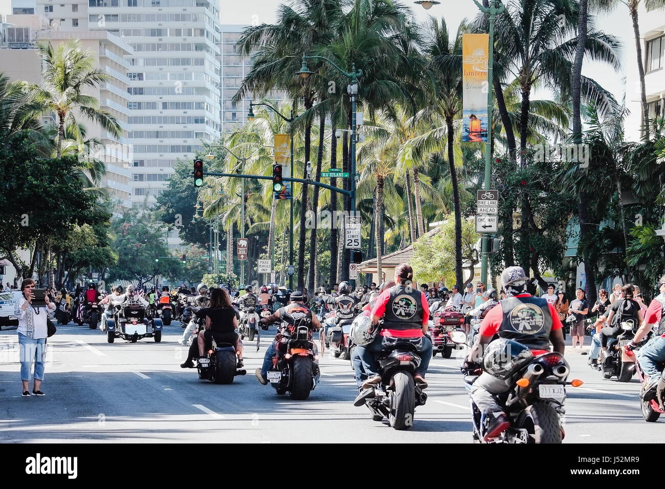 Honolulu, Hawaii, USA May 30, 2016 Waikiki Memorial Day Parade Stock