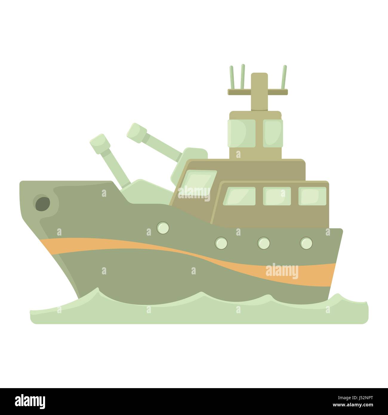 Battleship icon. Cartoon illustration of battleship vector icon for web