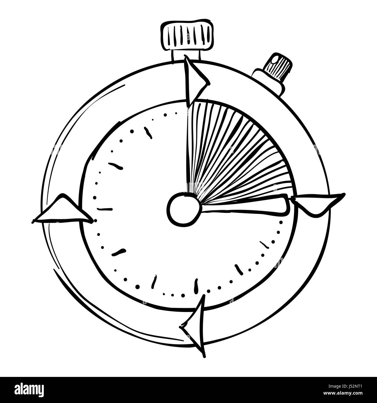 Stopwatch icon. Hand drawn illustration of stopwatch vector icon for ...