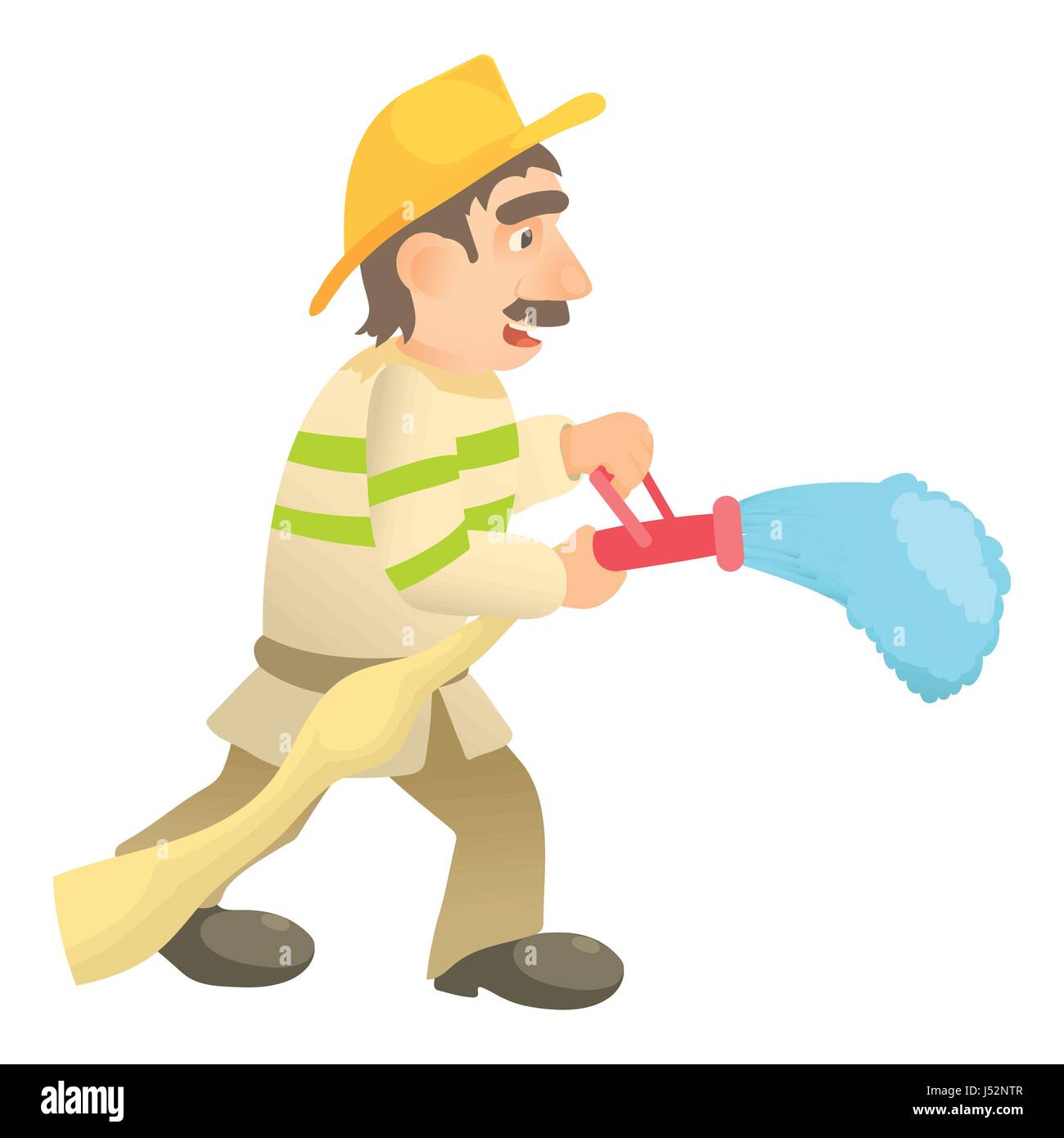 Extinguishing firefighter icon. Cartoon illustration of extinguishing ...