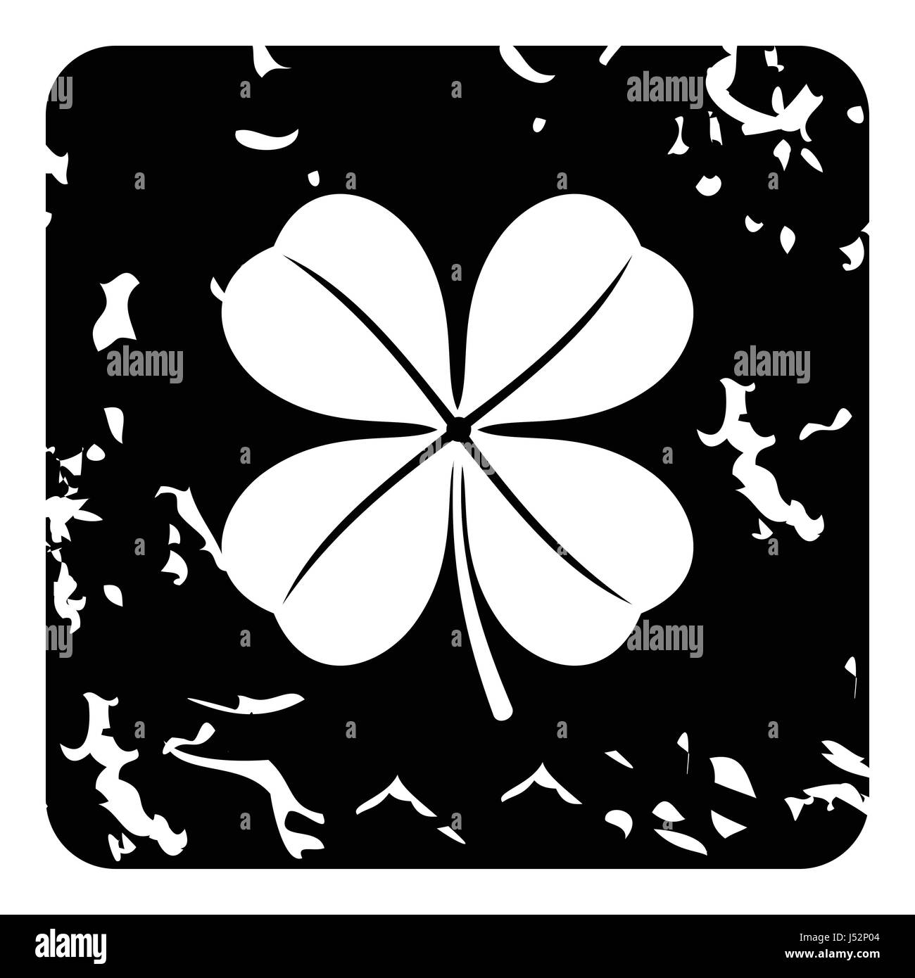 Clover icon. Grunge illustration of clover vector icon for web Stock ...