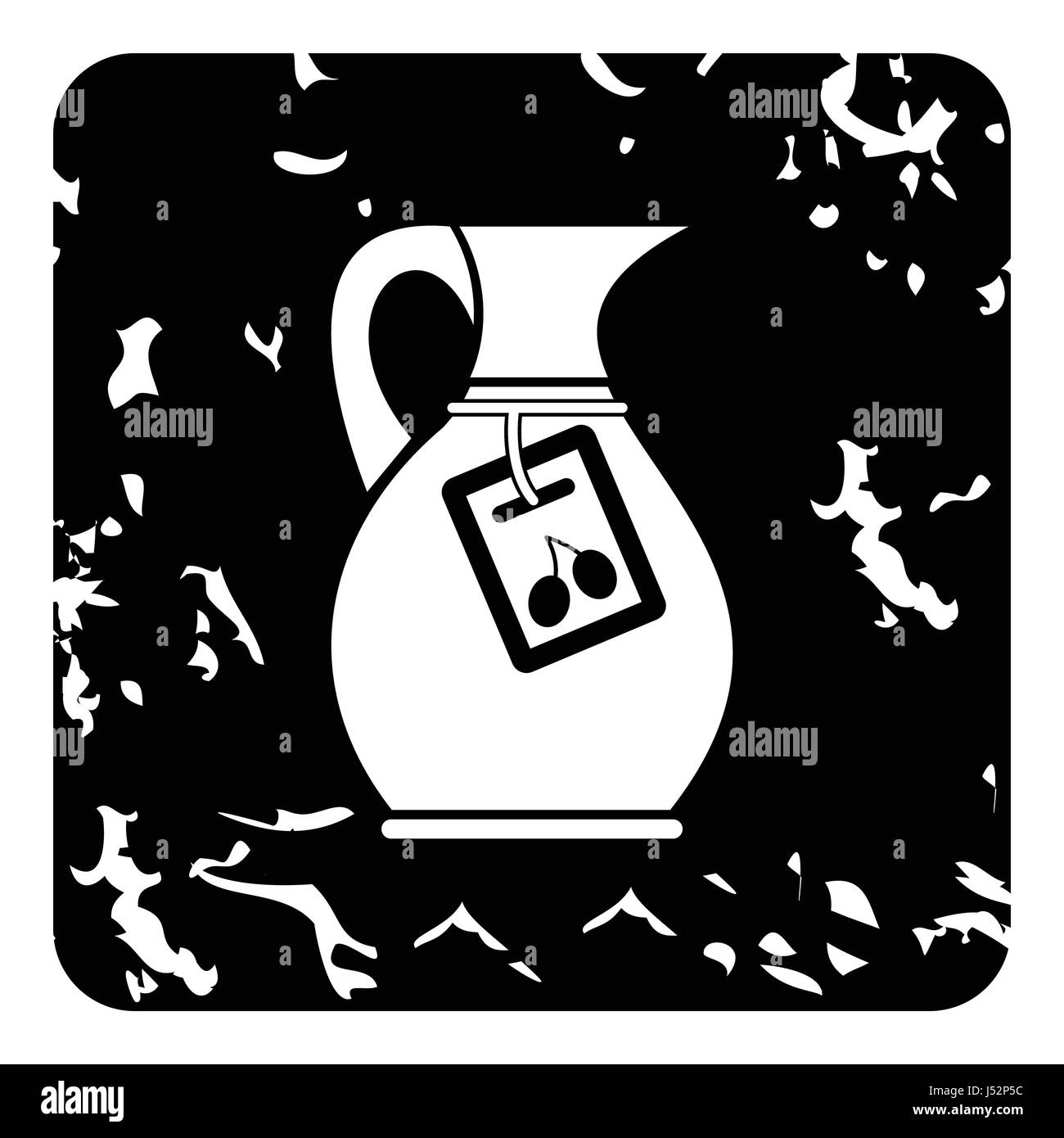 Jug with olive oil icon. Grunge illustration of jug with olive oil vector icon for web Stock Vector