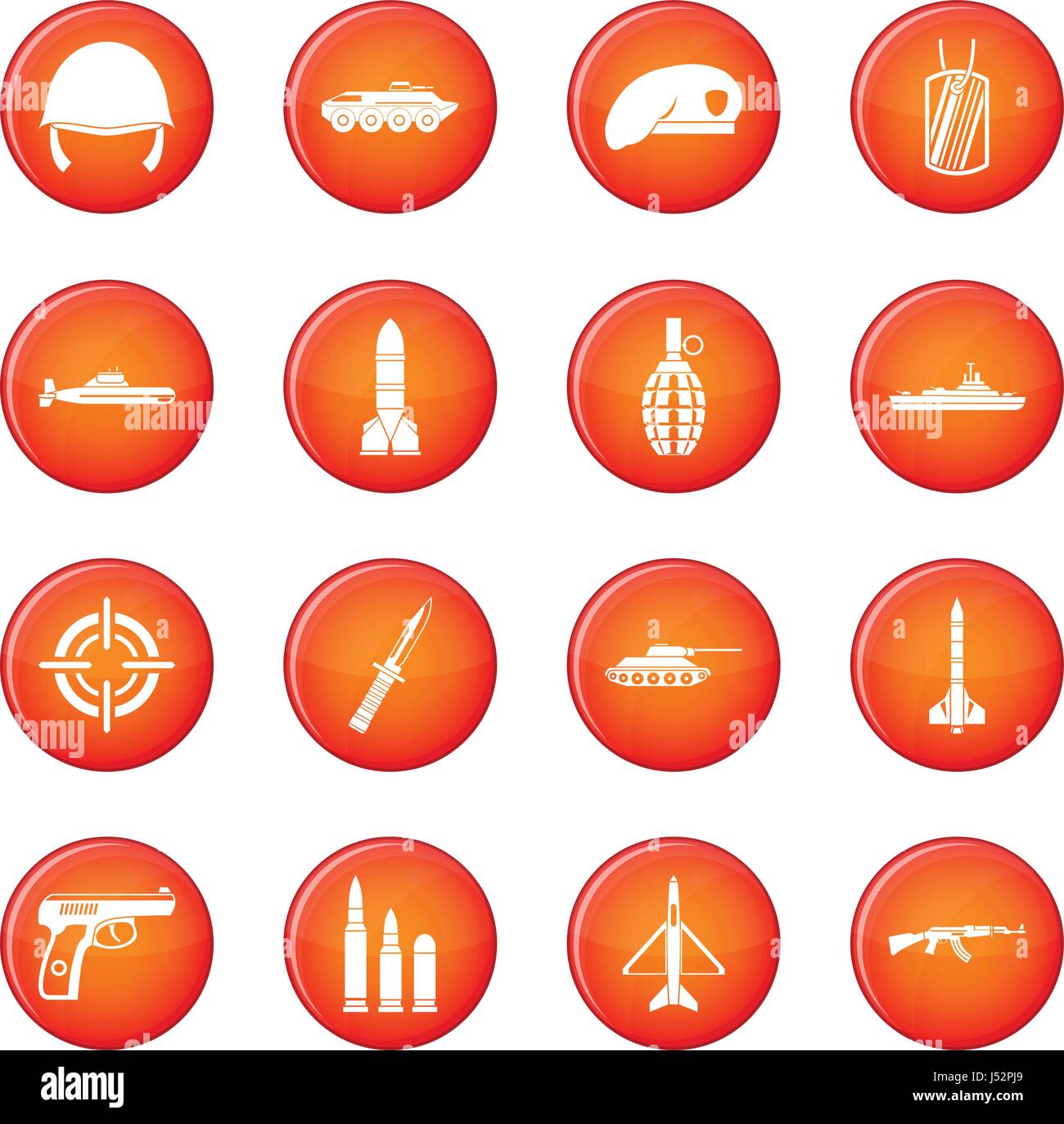 Military icons vector set Stock Vector