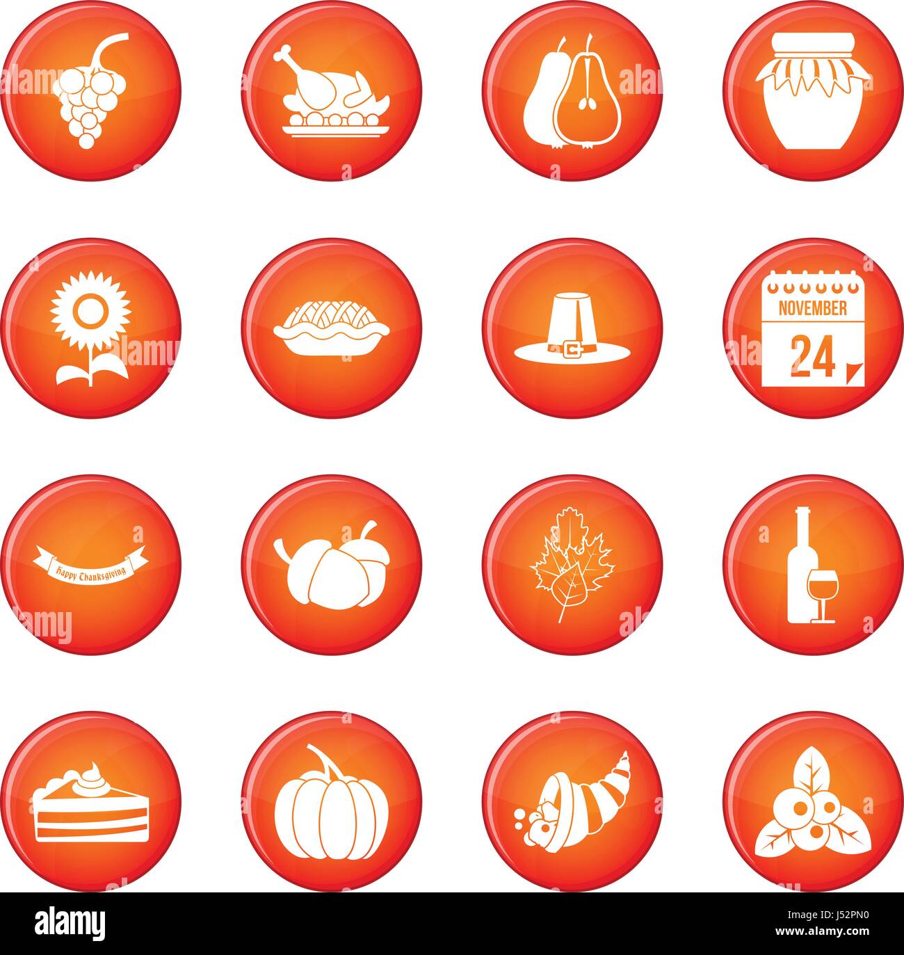 Thanksgiving icons vector set Stock Vector Image & Art - Alamy