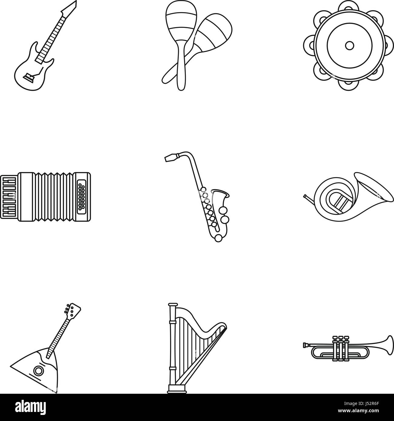 Musical tools icons set, outline style Stock Vector Image & Art - Alamy