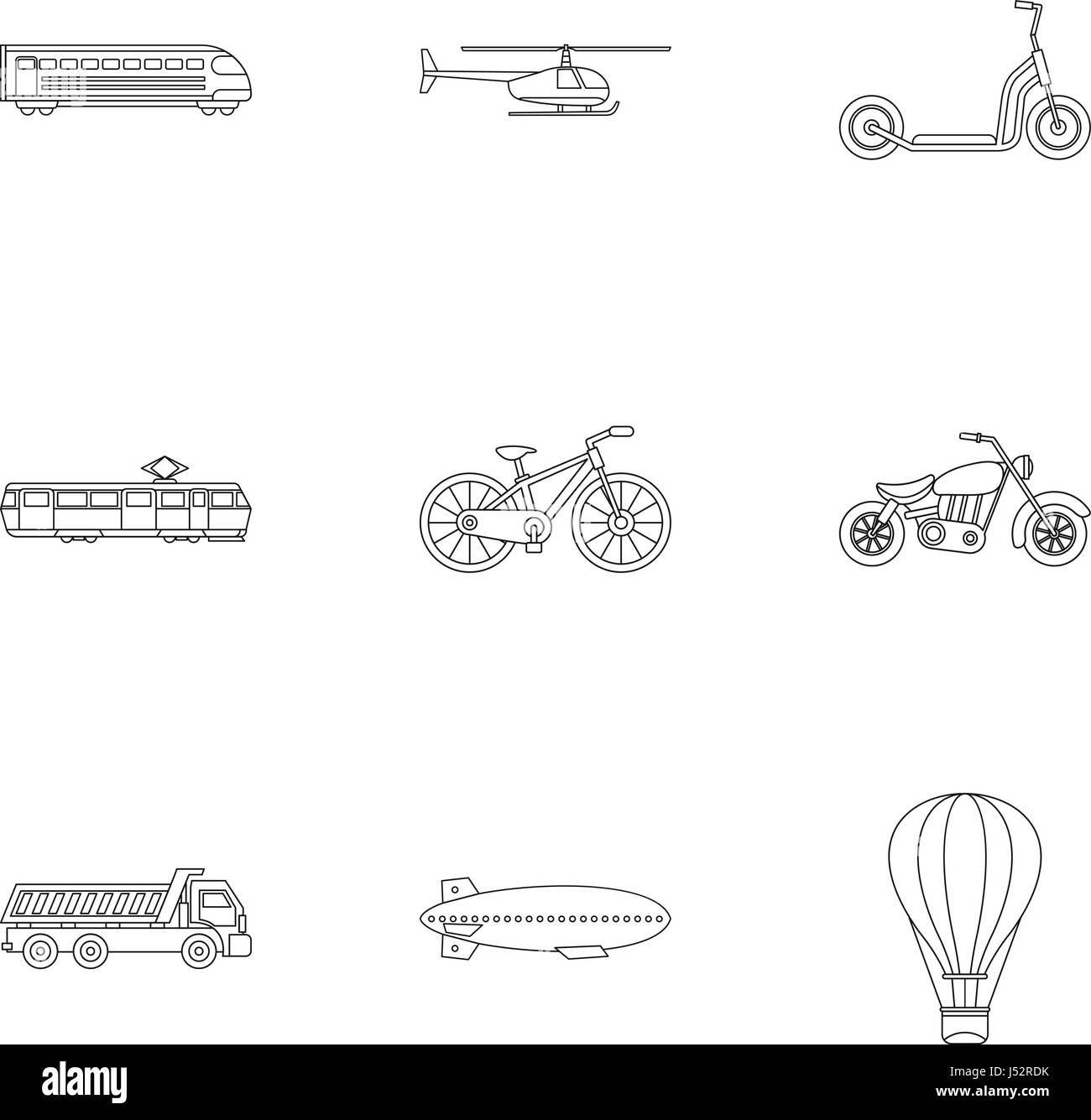 Transport icons set, outline style Stock Vector Image & Art - Alamy