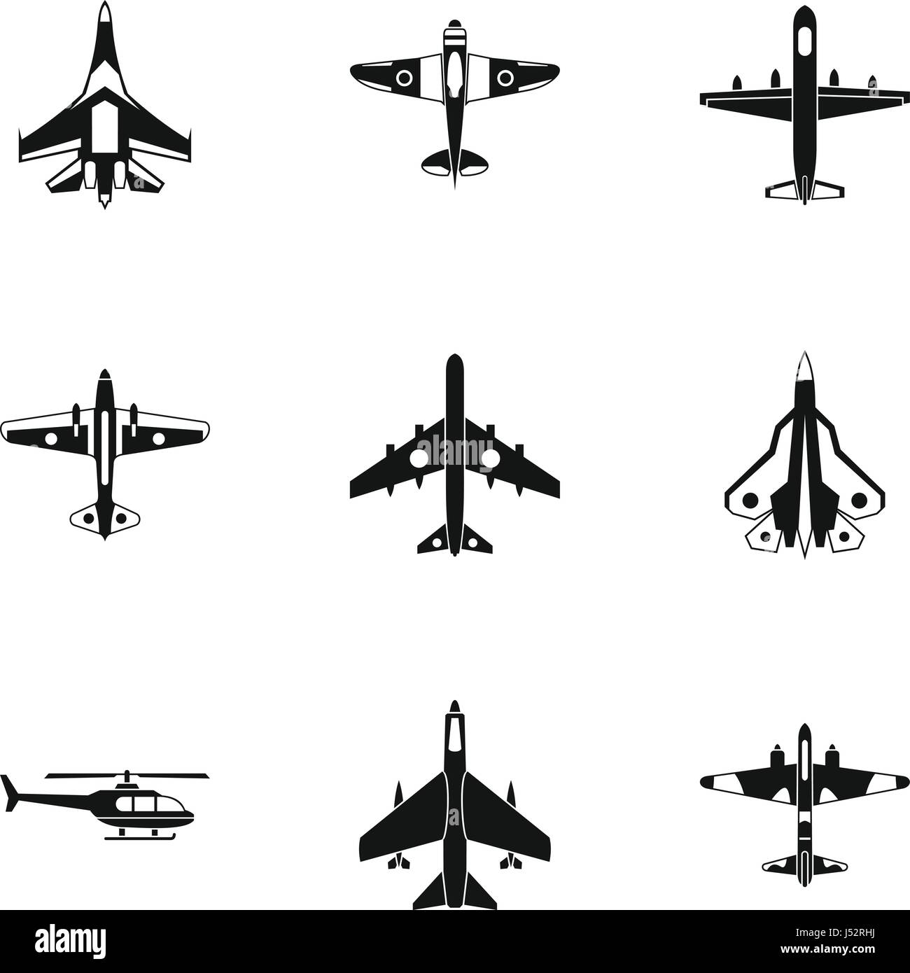 Military air transport icons set, simple style Stock Vector Image & Art ...