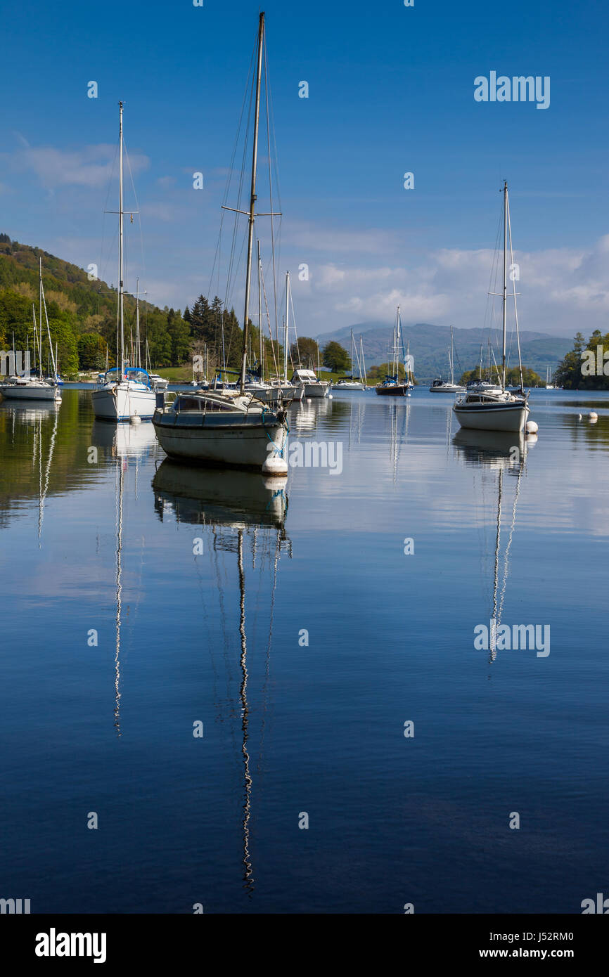 Sailing boats on Windermere, Lake District, Cumbria Stock Photo