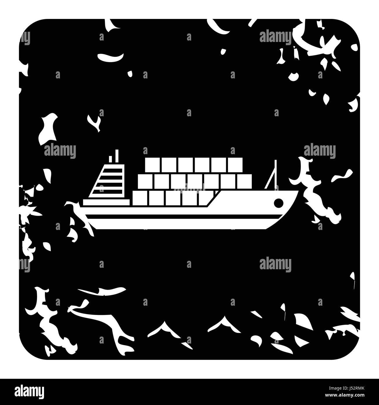Cargo ship icon, grunge style Stock Vector Image & Art - Alamy