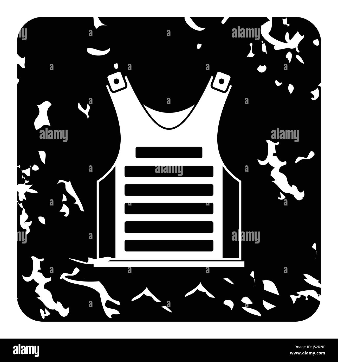 Vest for paintball icon, grunge style Stock Vector