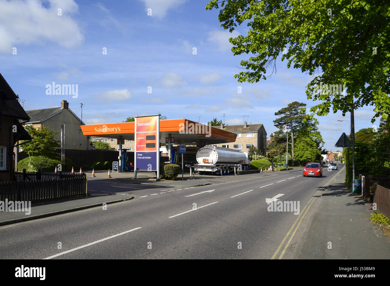Sainsbury's Filling Station, Coggeshall Road, Braintree, Essex Stock
