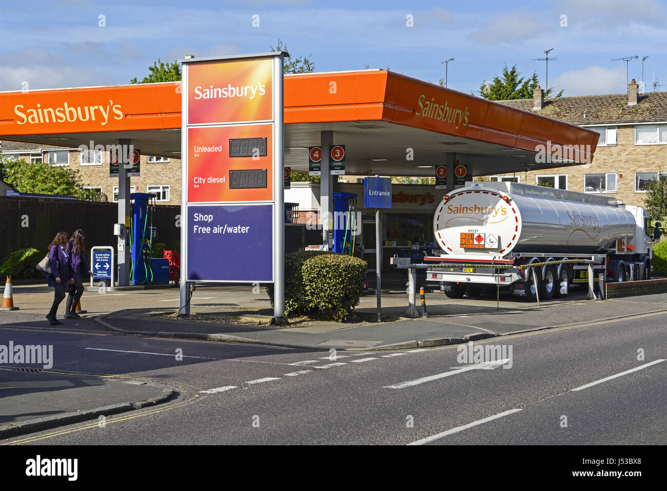 Sainsbury's Filling Station, Coggeshall Road, Braintree, Essex Stock