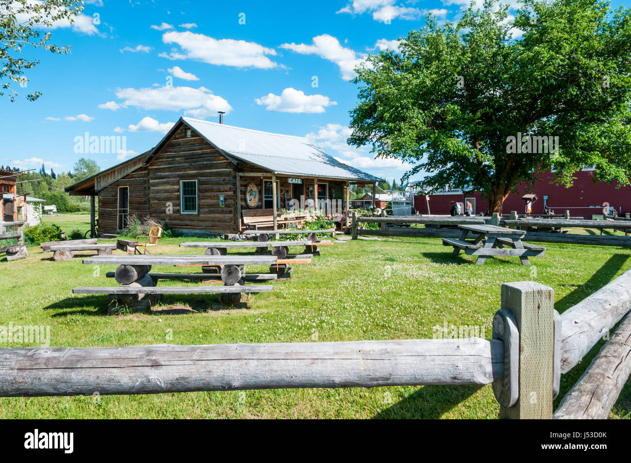 The Northern Lights Saloon & Cafe in Polebridge, Glacier National Park, Montana, USA. Stock Photo