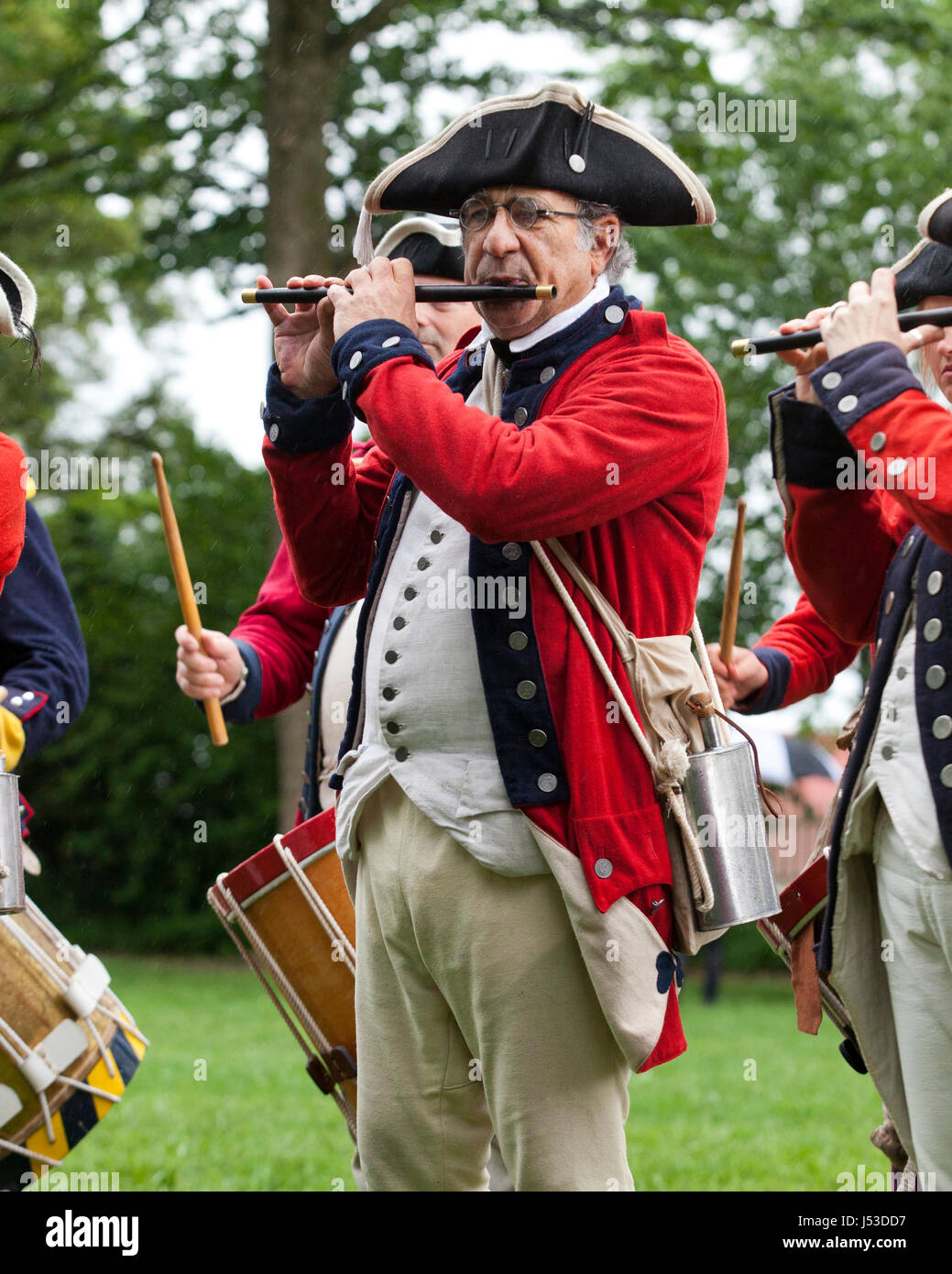 18th century Continental Army (US Army) reenactment fife players USA
