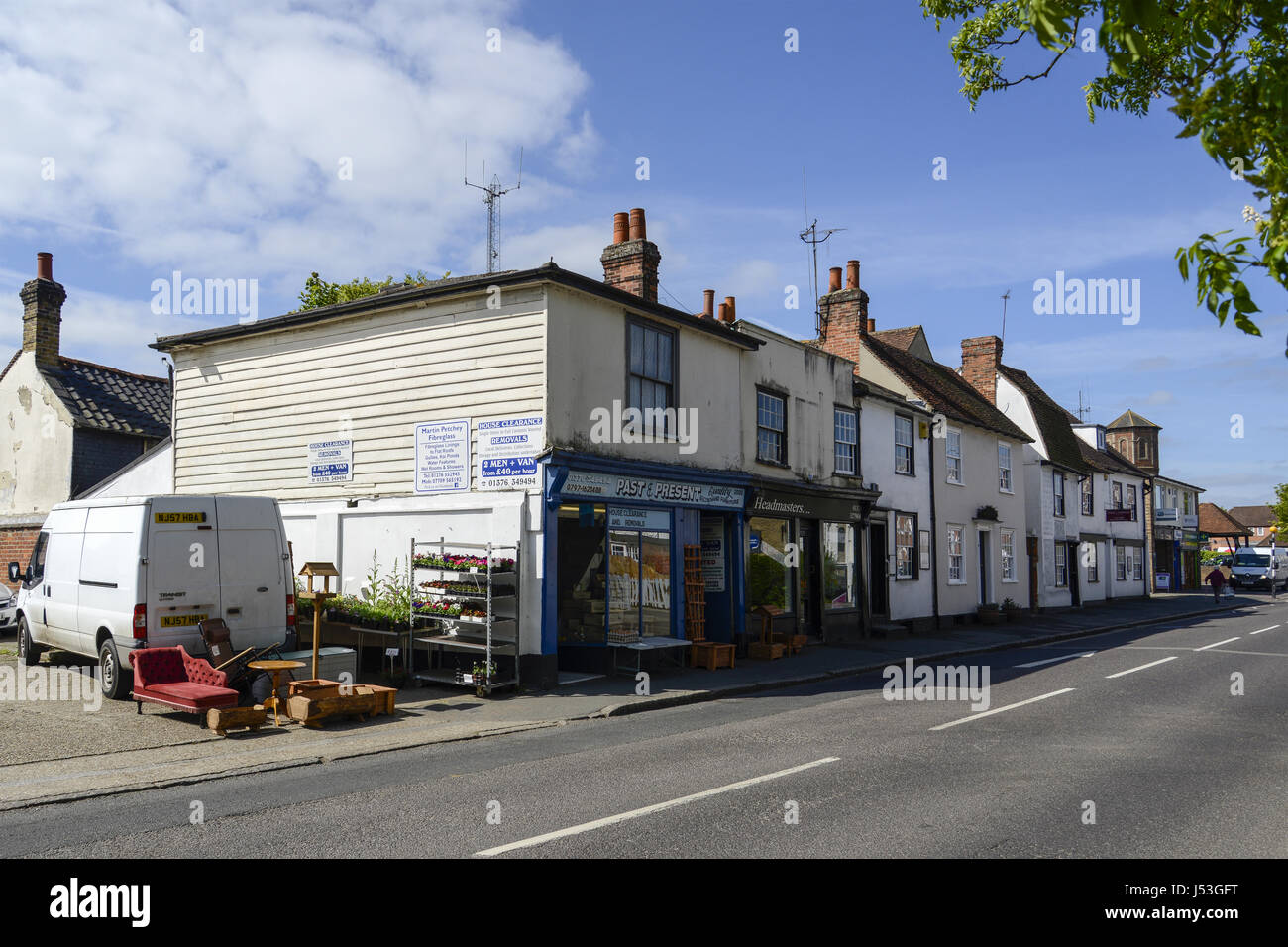 Past & Present Junk Shop, Coggeshall Road, Braintree, Essex Stock Photo