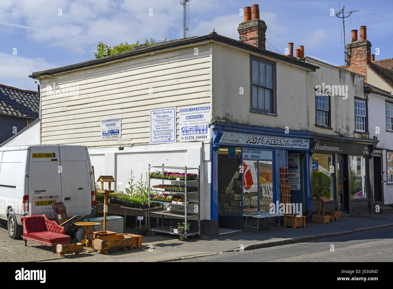 Past & Present Junk Shop, Coggeshall Road, Braintree, Essex Stock Photo