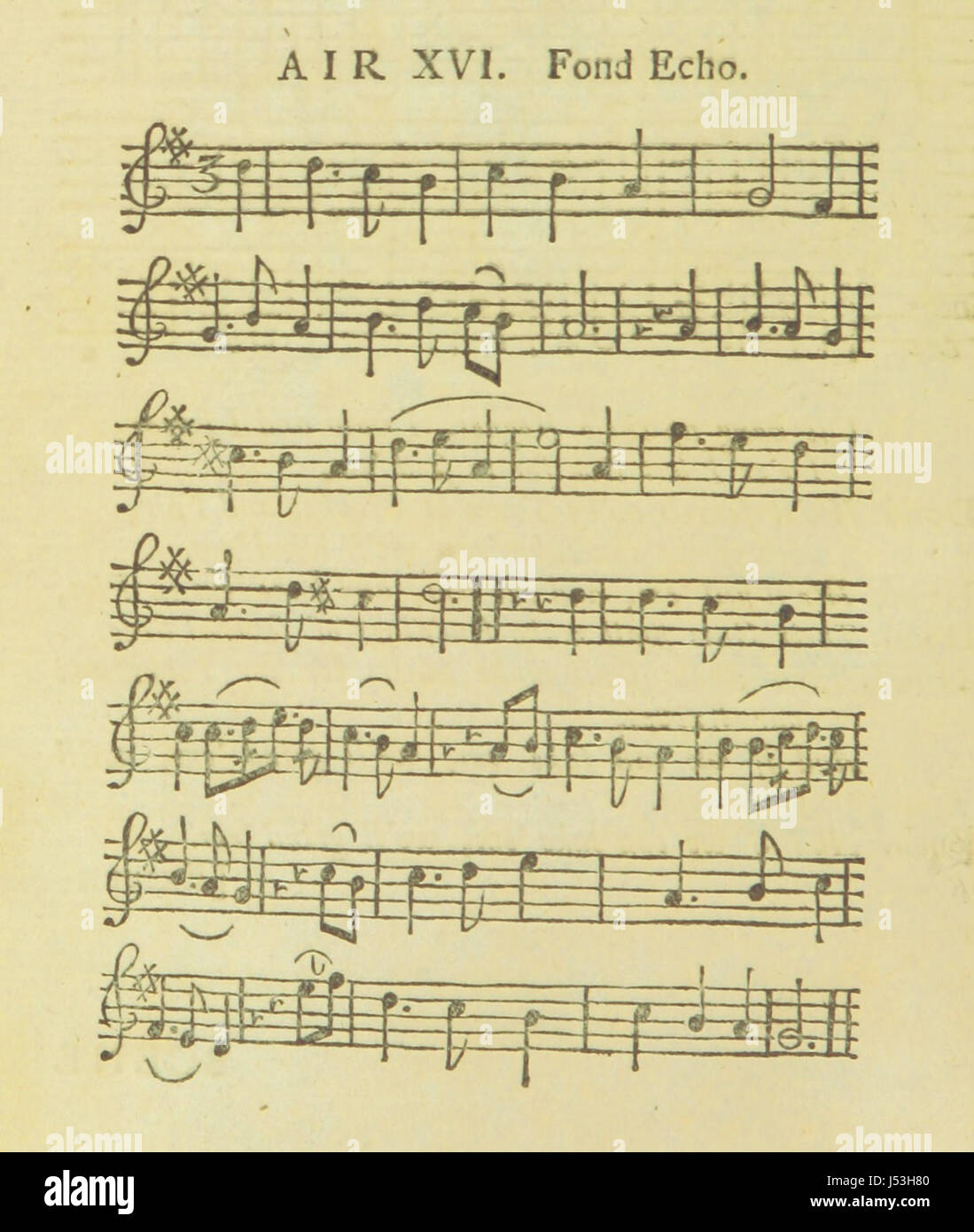 Image taken from page 34 of 'The Generous Freemason; or, the Constant Lady. With the humours of Squire Noodle, and his man Doodle. A tragi-comi-farcical ballad opera. In three acts [and in prose and verse]. With the music prefix'd to each song. By the aut Stock Photo