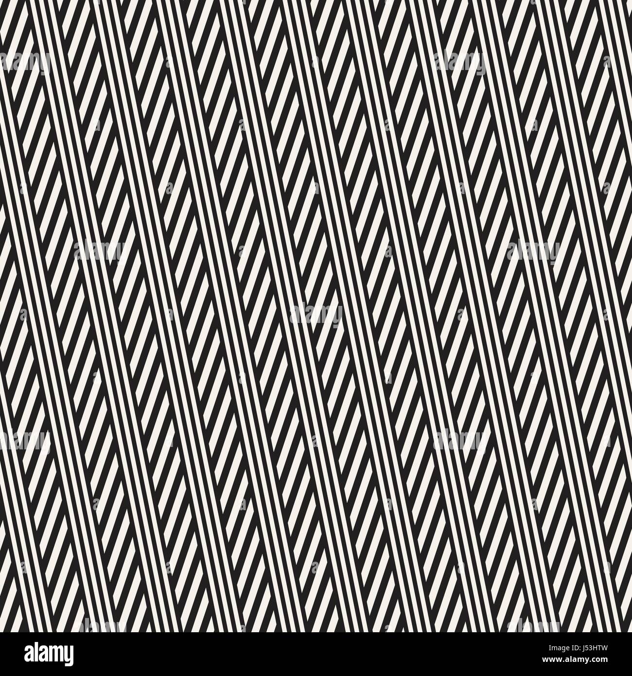 Interlacing Parallel Stripes. Vector Seamless Monochrome Pattern ...