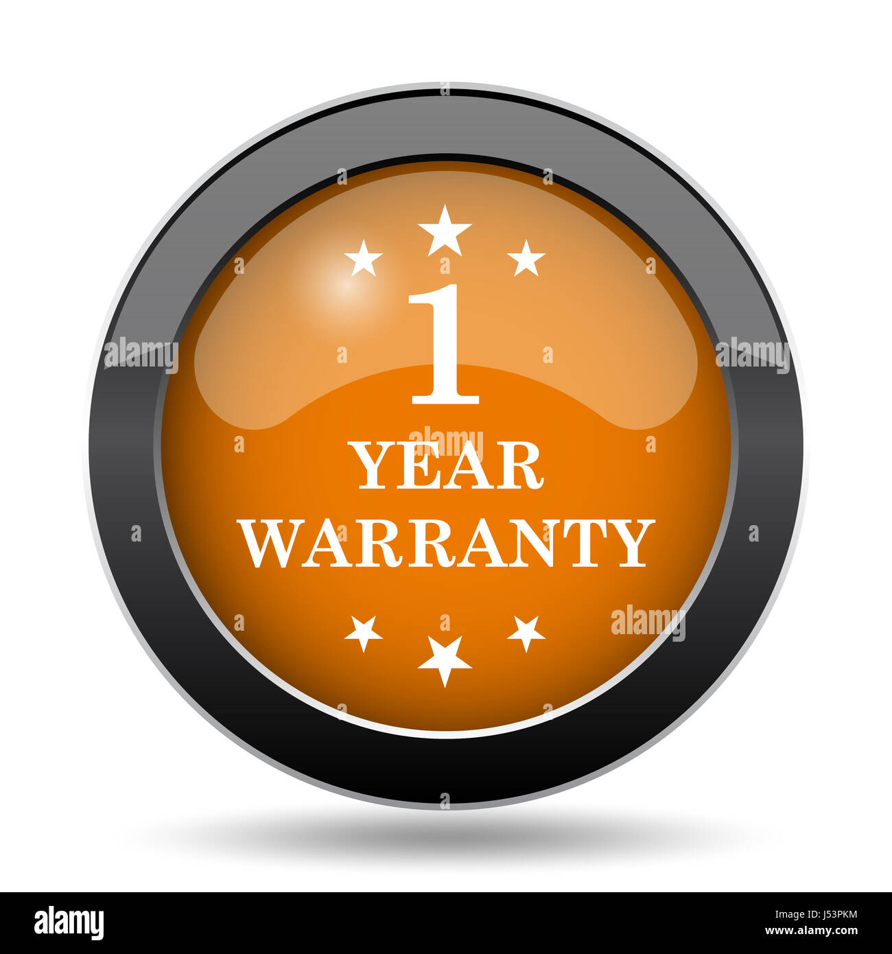 1 year warranty icon. 1 year warranty website button on white ...