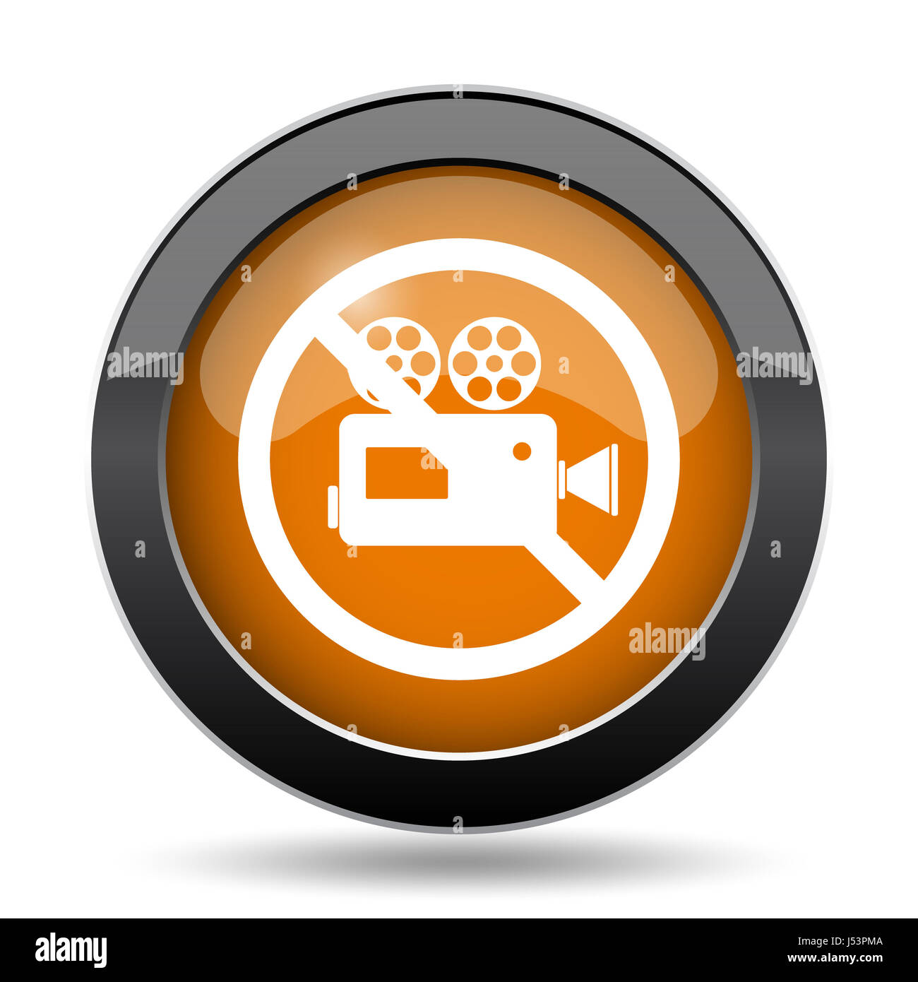 Forbidden video camera icon. Forbidden video camera website button on ...