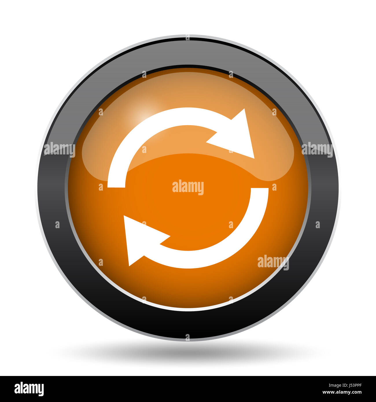 Reload two arrows icon. Reload two arrows website button on white ...