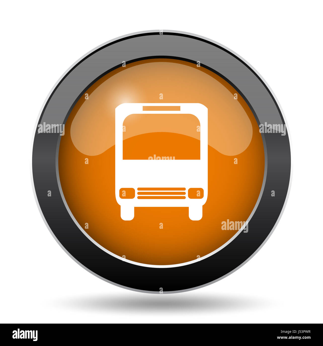 Bus icon. Bus website button on white background Stock Photo - Alamy
