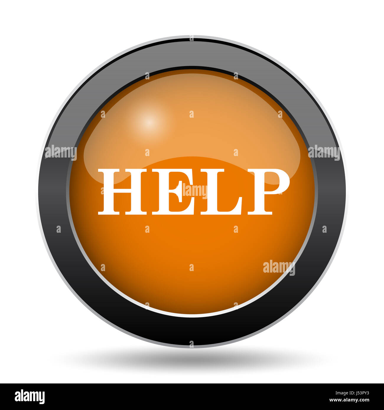 Help icon. Help website button on white background Stock Photo - Alamy