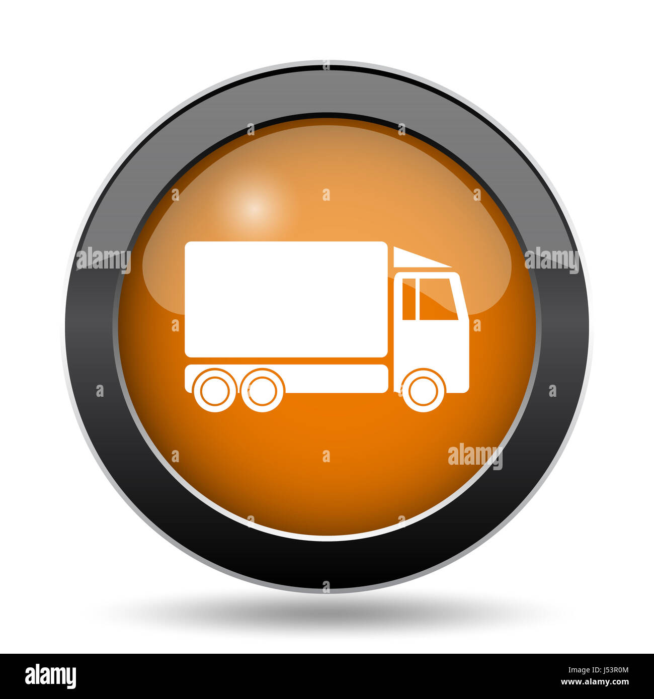 Truck icon. Truck website button on white background Stock Photo - Alamy