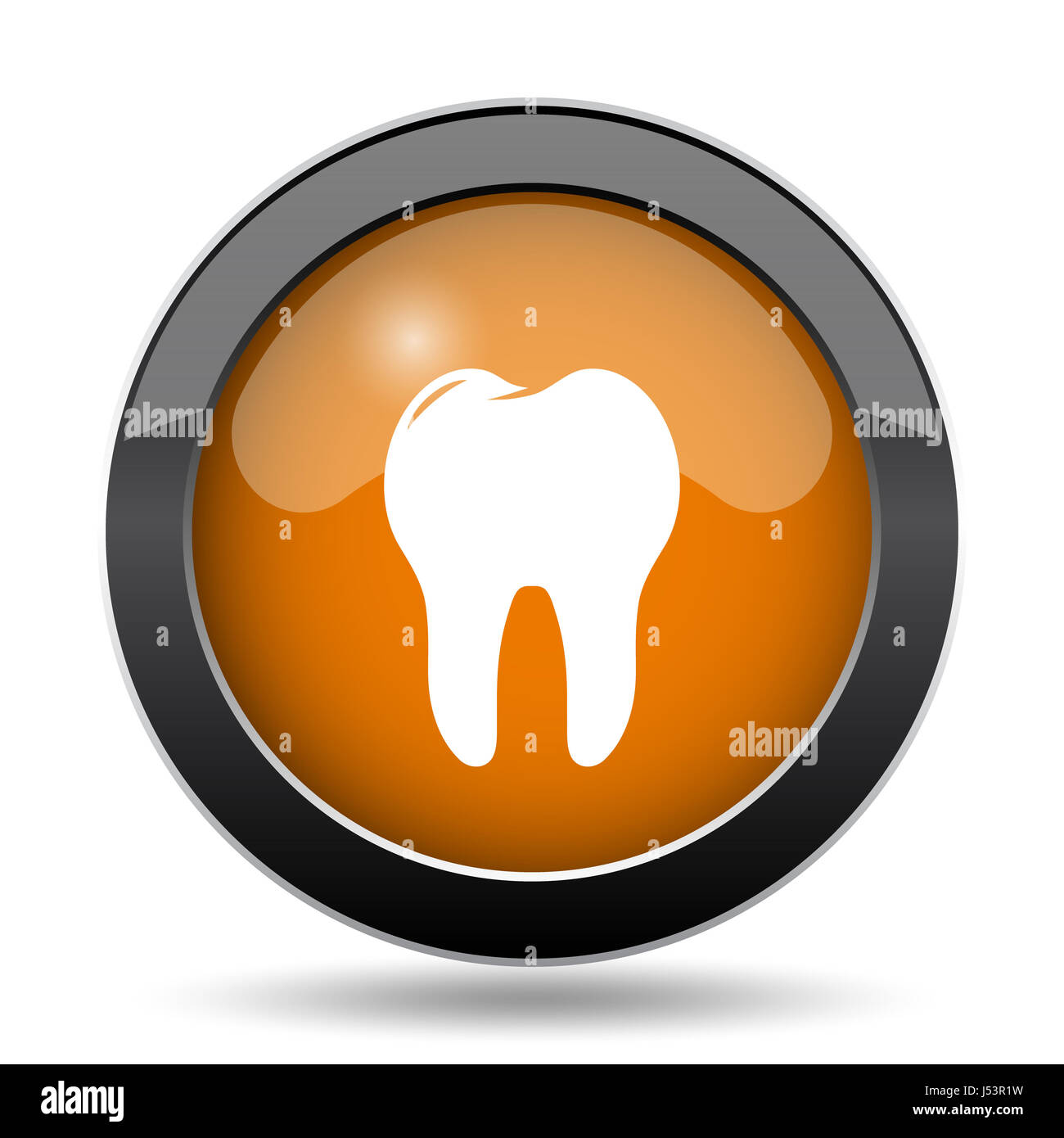 Tooth icon. Tooth website button on white background Stock Photo - Alamy