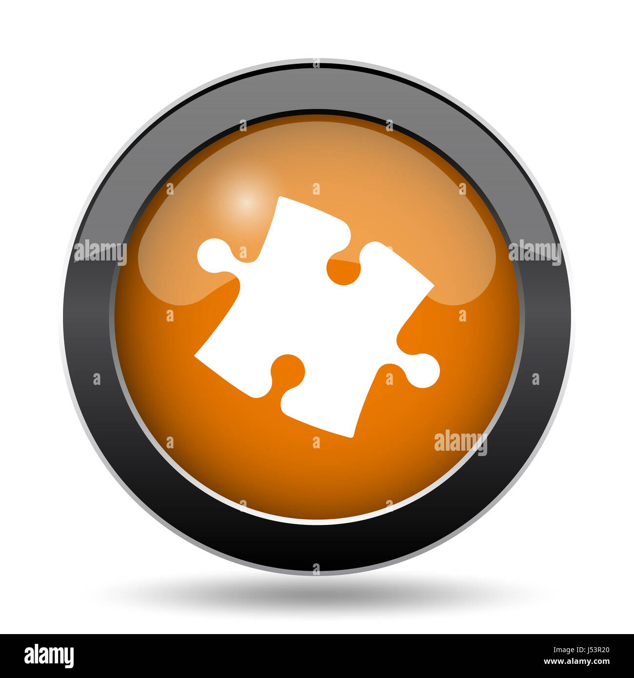Puzzle piece icon. Puzzle piece website button on white background ...