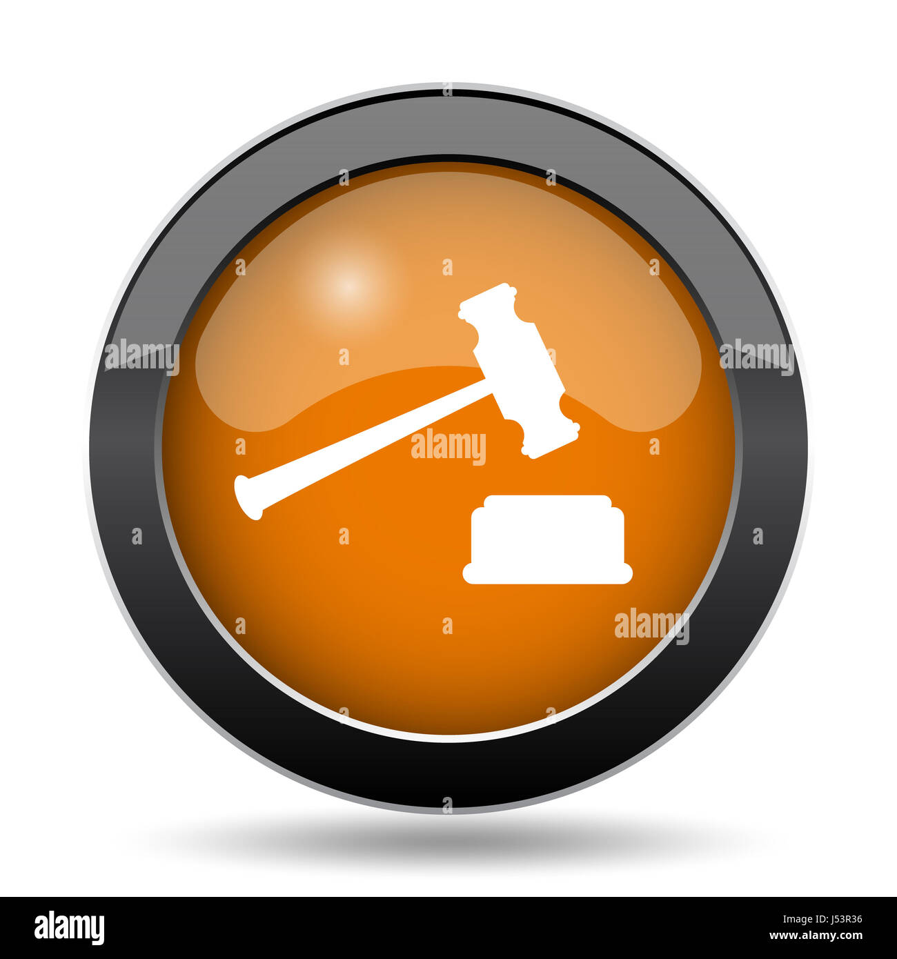Judge hammer icon. Judge hammer website button on white background ...
