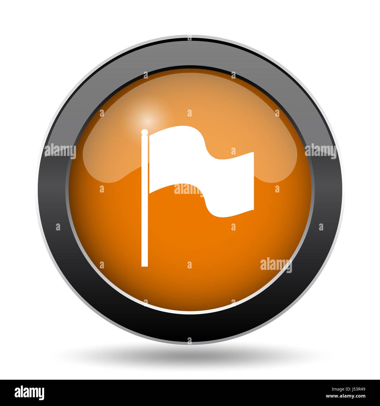 Flag icon. Flag website button on white background Stock Photo - Alamy