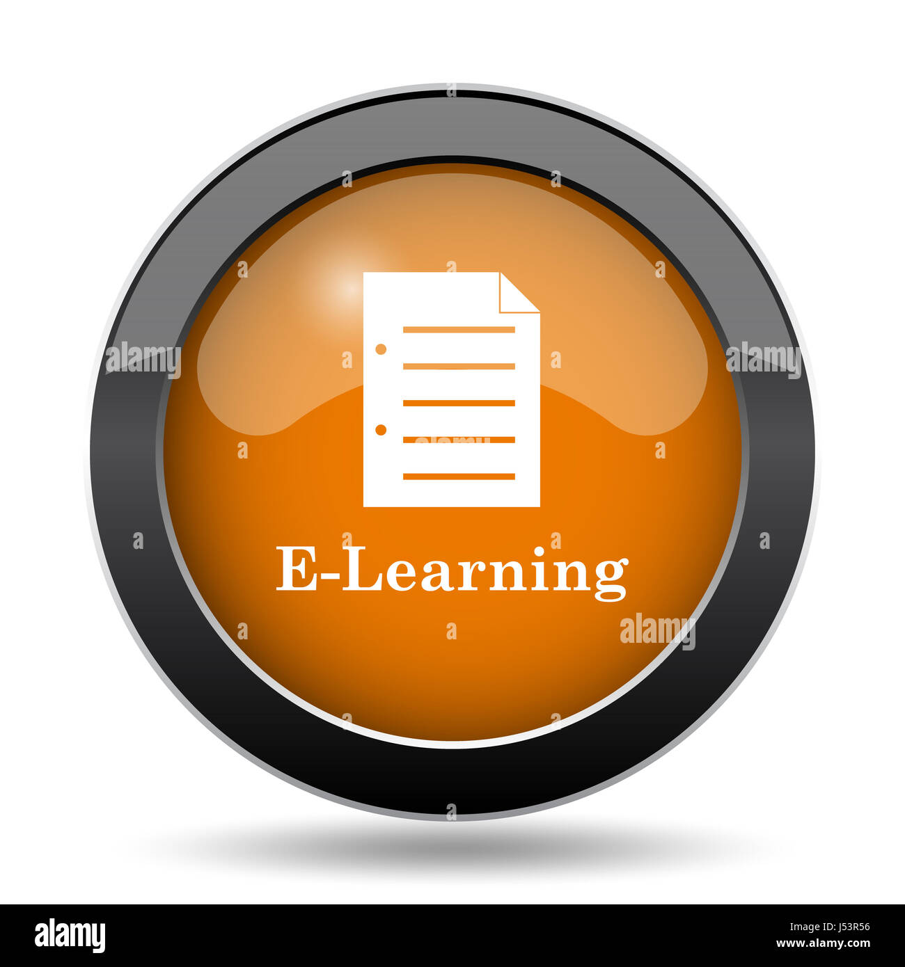 E-learning icon. E-learning website button on white background Stock ...