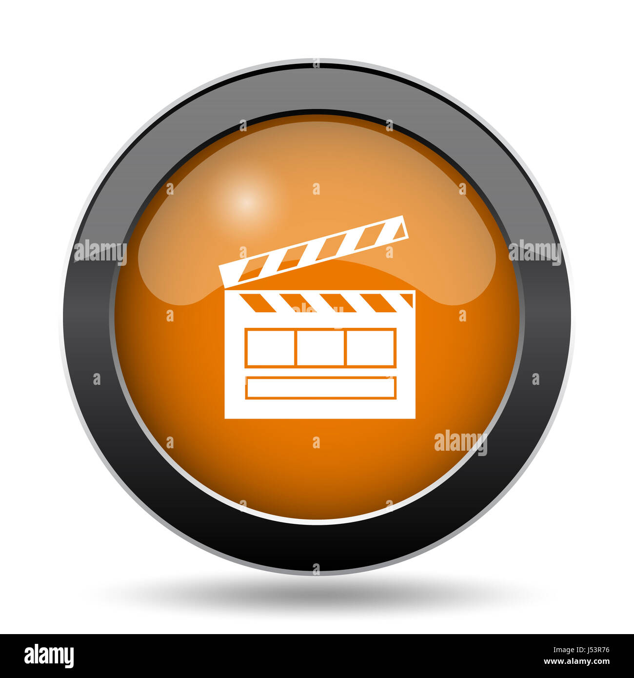 Movie icon. Movie website button on white background Stock Photo - Alamy