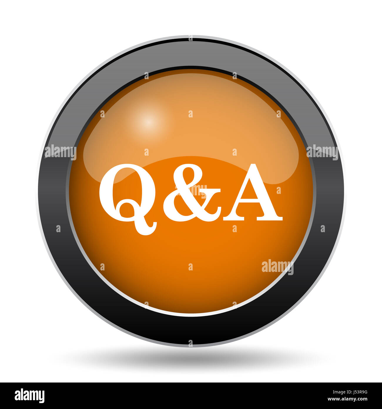 Q&A icon. Q&A website button on white background Stock Photo - Alamy