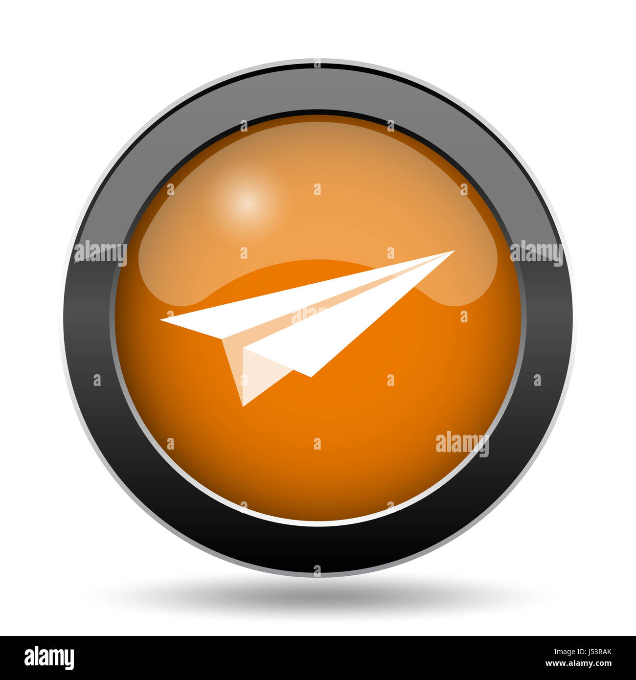 Paper plane icon. Paper plane website button on white background Stock ...