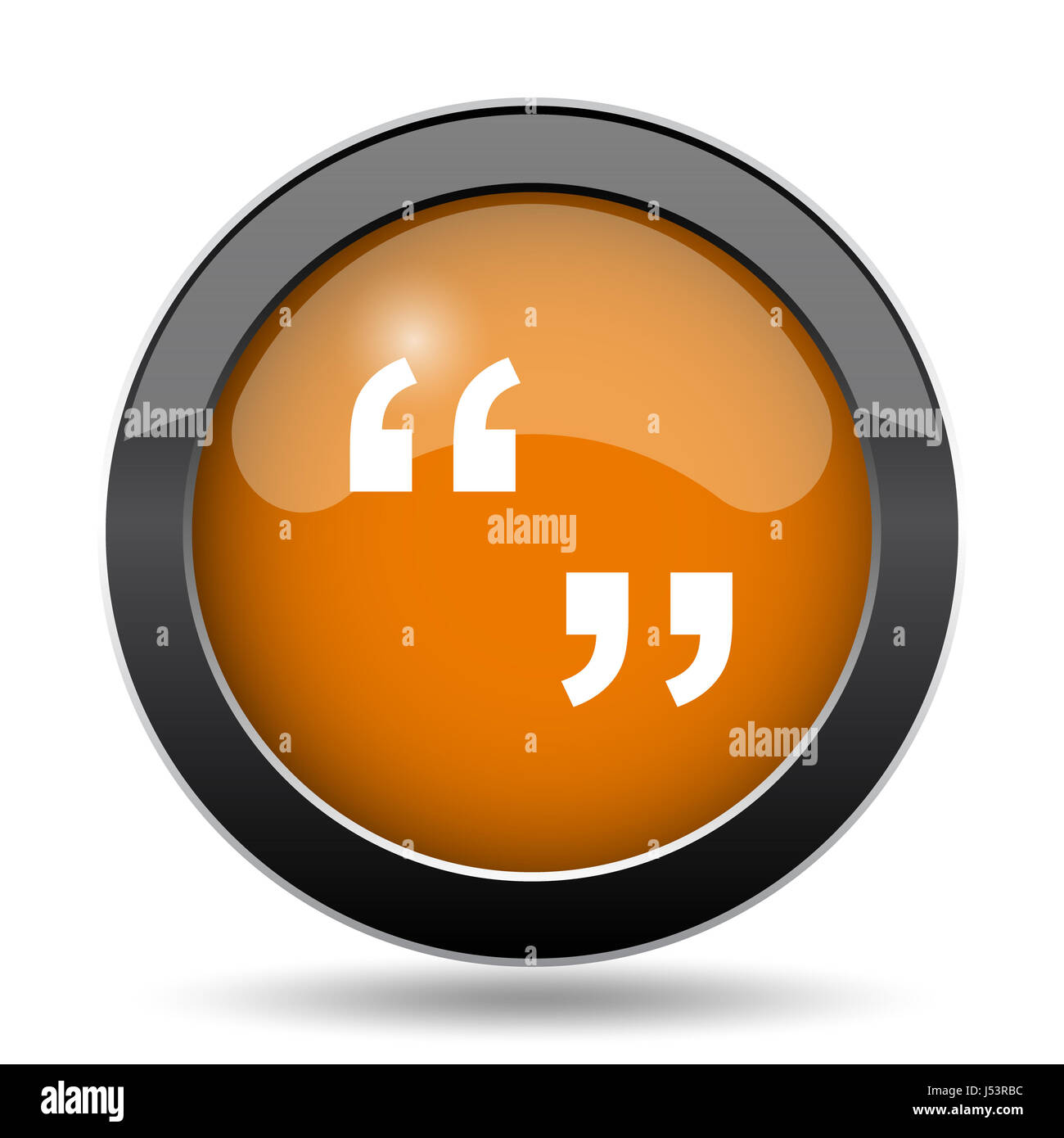 Quotation marks icon. Quotation marks website button on white background Stock Photo Alamy