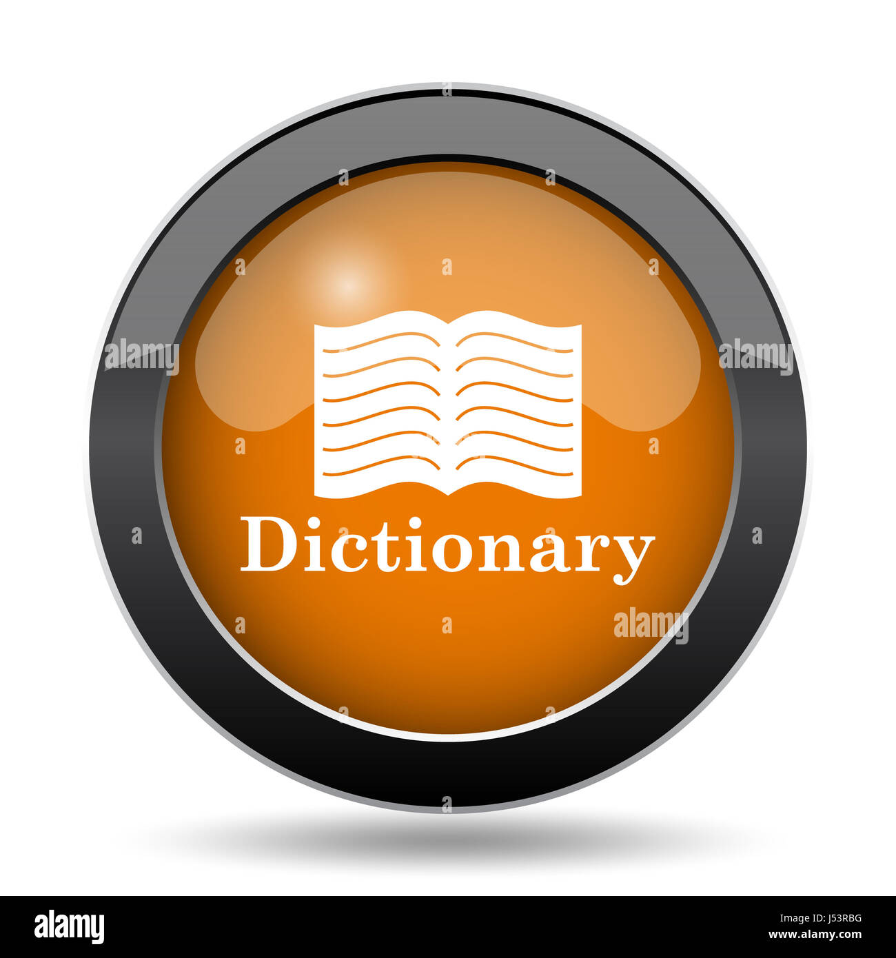 Dictionary icon. Dictionary website button on white background Stock ...