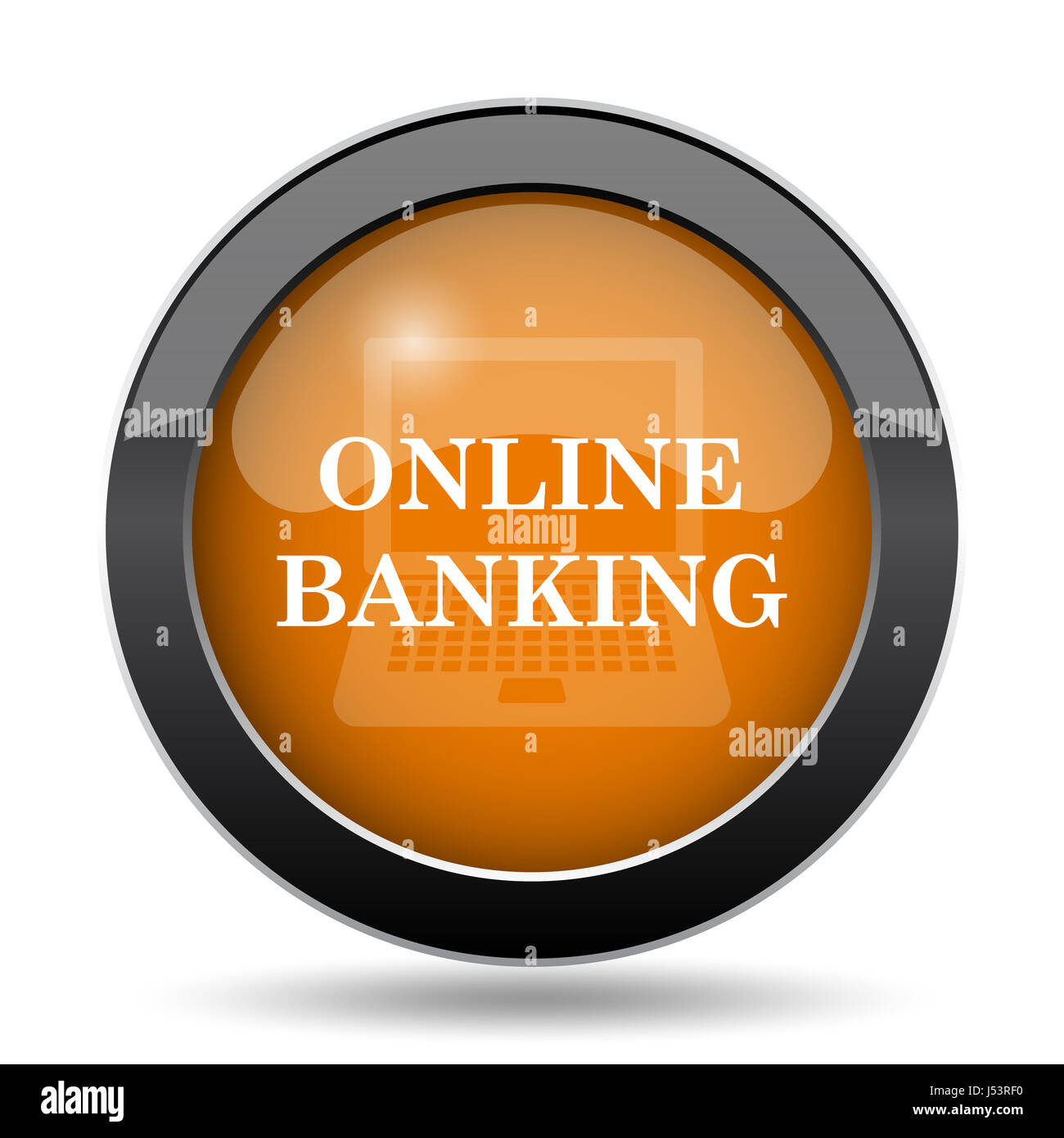 Online banking icon. Online banking website button on white background  Stock Photo - Alamy